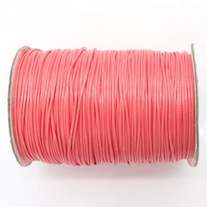 1mm, 1.5mm, 2mm Round Waxed Polyester Cord Thread, light coral