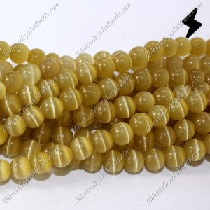 glass cat eyes beads strand, topaz, about 15 inch longer