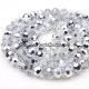 95pcs Chinese Crystal Faceted Round 6mm Beads Half Silver
