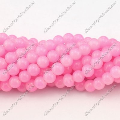 8mm round glass beads strand, pink, 100pcs per strand