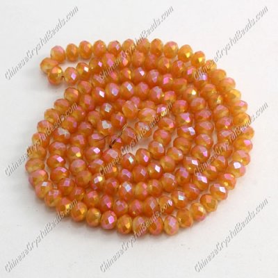 130Pcs 3x4mm Chinese rondelle crystal beads, opaque orange light