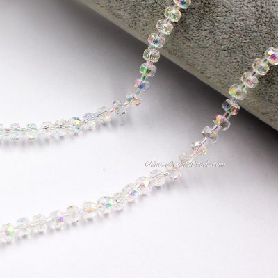 95Pcs 4x6mm angular crystal beads clear AB 3