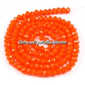 130Pcs 3x4mm Chinese rondelle crystal beads, 3x4mm, opaque tangerine