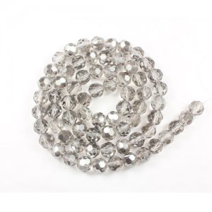Chinese Crystal 4mm Round Beads, silver shade, 98 beads
