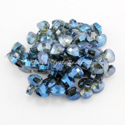 Crystal Flat Briolette beads strand ,9x11mm, blue light, 20 beads