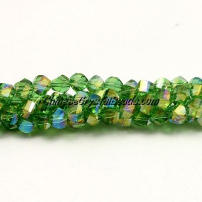 4mm Crystal Helix Beads Strand fern greenAB, about 100 beads, 15 inch