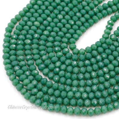 130Pcs 3x4mm Chinese rondelle crystal beads, opaque green