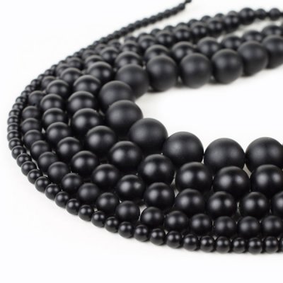 Matte Black Onyx Beads 4mm 6mm 8mm 10mm 12mm 16mm Genuine Natural Stones 15.5 inch