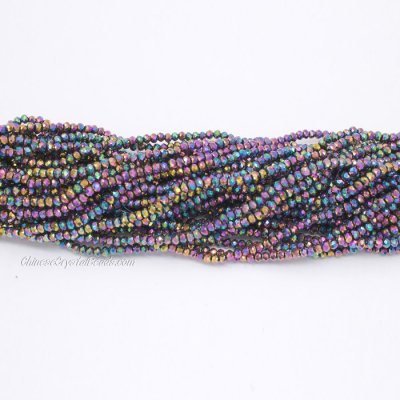 10 strands 2x3mm chinese crystal rondelle beads rainbow about 1700pcs