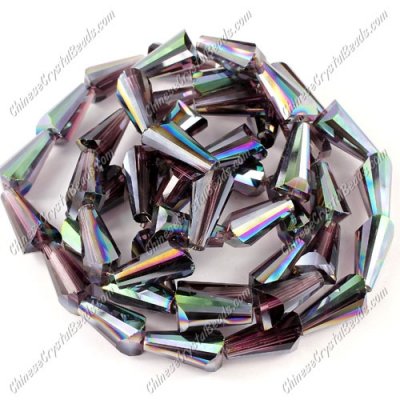 20pcs 8x15mm Chinese Artemis crystal beads strand amethyst and green light