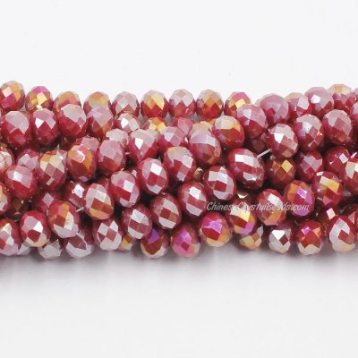 70 pieces 8x10mm Crystal Rondelle Bead,Red Velvet AB
