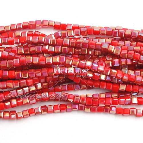 180pcs 2mm Cube Crystal Beads, opaque color 54