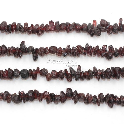 Garnet Nuggets Gemstone Chips, 2mm to 5mm, Hole:Approx 0.8mm, Length:Approx 35 Inch