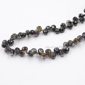 98 beads 8mm Strawberry Crystal Beads, purple half Hematite