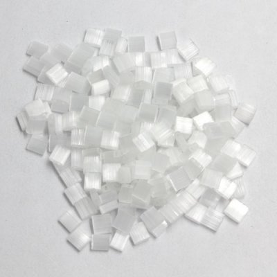 Chinese 5mm Tila Square Bead, white line, about 100Pcs