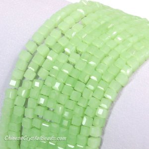 2x2mm cube crytsal beads, green jade, 180pcs