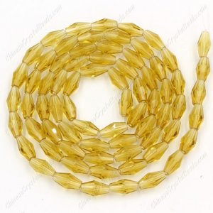 4x8mm crystal bicone beads amber, about 72 beads per strand
