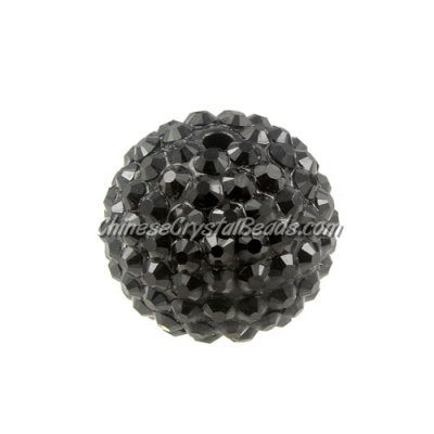 22mm Chinese Acrylic Crystal Disco Bead, black 1 bead