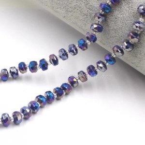 80Pcs 5x8mm angular crystal beads Opaque Sapphire AB