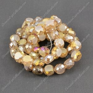 8mm Bread crystal beads long strand, G. champange AB, 70pcs per strand