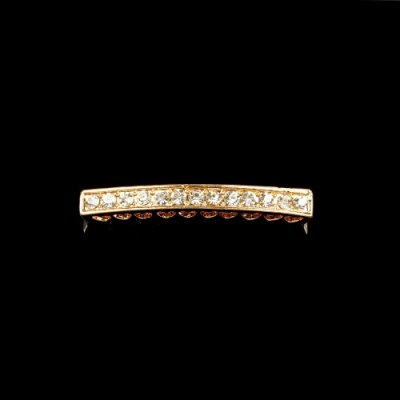 Rhinestone pave tube beads, rose gold-plated brass, 5x42mm, 1pcs