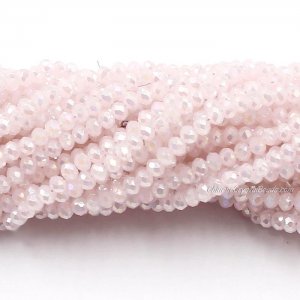 10 strands 2x3mm chinese crystal rondelle beads lt.pink jade Light about 1700pcs