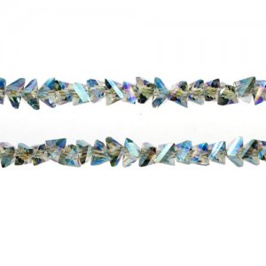 Triangle Crystal Beads, 4mm 6mm, Transparent green light