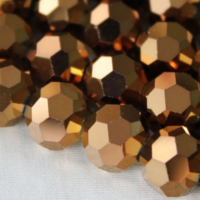 Chinese crystal 10mm round beads , copper, 20 Beads