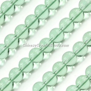 Chinese 10mm Round Glass Beads lime green, hole 1mm, about 33pcs per strand