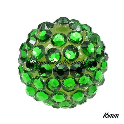 18mm Crystal Disco Ball Acrylic Rhinestone Green 16x18mm, 12 beads