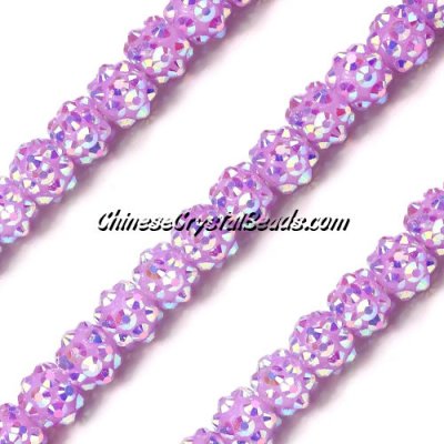 Chinese Crystal Disco Bead Acrylic purple AB 8mminside, 30 beads