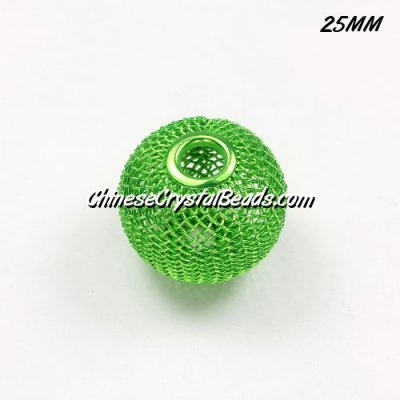 25mm green Mesh Bead, Basketball Wives, 10 pieces