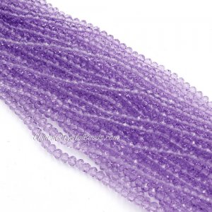 130Pcs 2.5x3.5mm Chinese Crystal Rondelle Beads, paint purple lavender