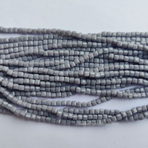 4mm Cube Crystal beads about 95Pcs, opaque gray