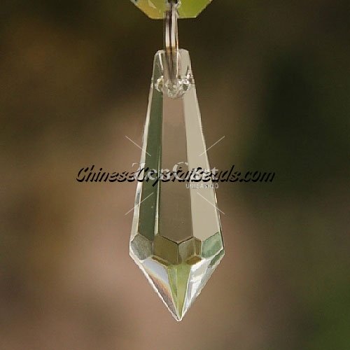 Chinese Crystal Ice Drop Prism Pendant, Clear, 38mm, 1 pc