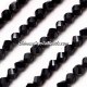 8mm Chinese Crystal Helix Bead Strand, black, 25 beads
