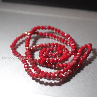 10 strands 2x3mm chinese crystal rondelle beads opaque red h11 about 1700pcs