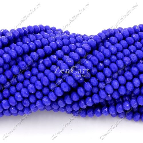 130Pcs 3x4mm Chinese rondelle crystal beads,opaque navy blue