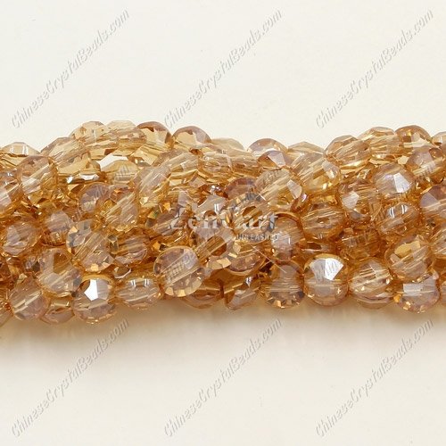 5x6mm Bread crystal beads long strand, golden shadow, about 100pcs per strand