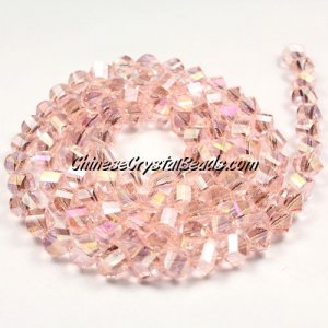 6mm Crystal Helix Beads Strand Pink AB, about 50 beads