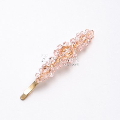 Hot web celebrity crystal flower hair clip, pink 2, 1pc