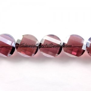 Chinese Crystal Twist Bead, 18mm, AmethystAB, 10 beads