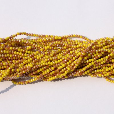 10 strands 2x3mm chinese crystal rondelle beads opaque yellow half brown about 1700pcs