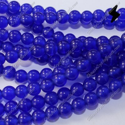 glass cat eyes beads strand, sapphire, about 15 inch longer
