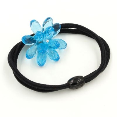 Ponytail holder with crystal beads, Double rubber band, hair tie, elastic hair tie, 1 pc
