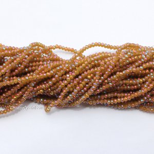 10 strands 2x3mm chinese crystal rondelle beads opaque amber lightD11 about 1700pcs