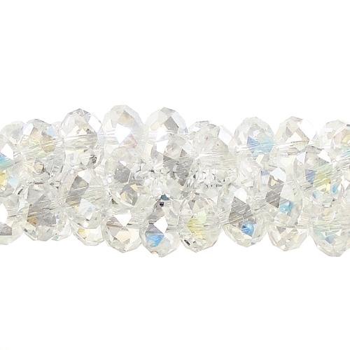 70 pieces 8x10mm Chinese Crystal Rondelle Bead Strand, Clear AB
