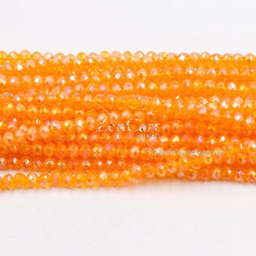 130Pcs 2.5x3.5mm Chinese Crystal Rondelle Beads, sun AB 2