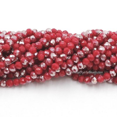 4x6mm Opaque med siam Half Light Chinese Crystal Rondelle Beads about 95 beads