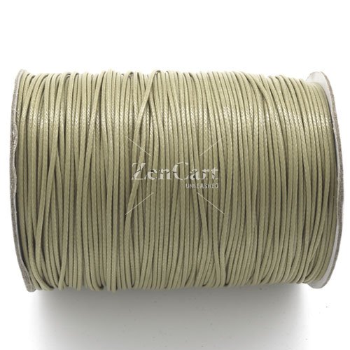 1mm, 1.5mm, 2mm Round Waxed Polyester Cord Thread, khaki